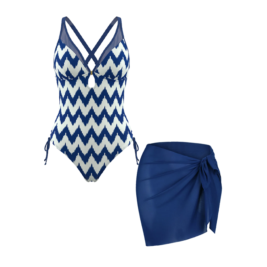 V-neck Drawstring Shaping Effect Swimsuit set(s)