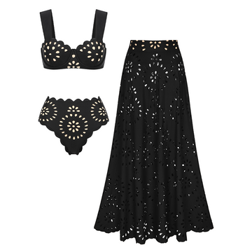 Underwire Black CutoutSwimsuit Set(s)
