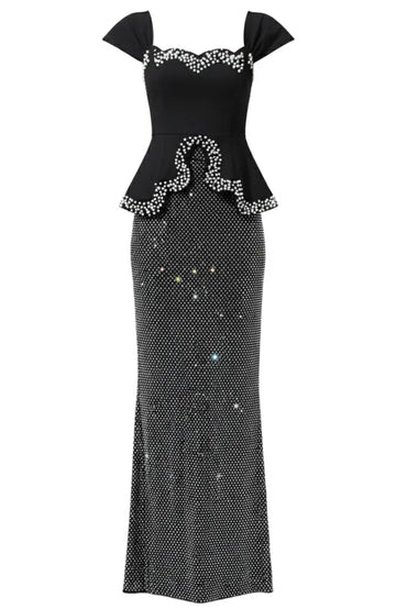 Crystal Two Piece Maxi Dress Black